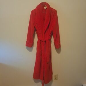 Vintage By Jasmine Rose Women's Long Sleeves Plush Rose Robe Size M